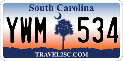 SC license plate YWM534