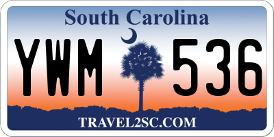 SC license plate YWM536