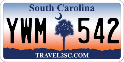 SC license plate YWM542