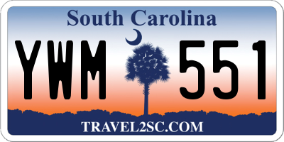 SC license plate YWM551