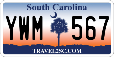 SC license plate YWM567