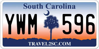 SC license plate YWM596