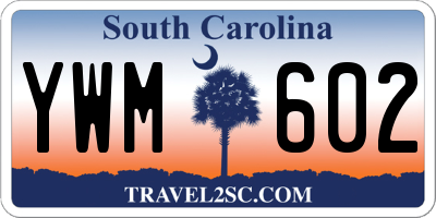 SC license plate YWM602