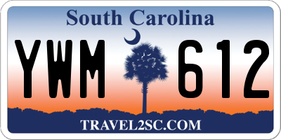 SC license plate YWM612