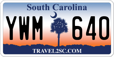 SC license plate YWM640