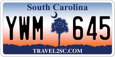 SC license plate YWM645