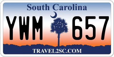 SC license plate YWM657