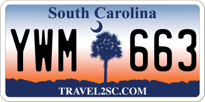 SC license plate YWM663