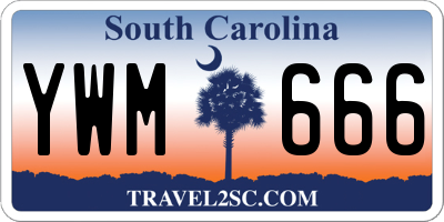 SC license plate YWM666