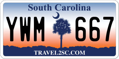 SC license plate YWM667