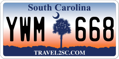 SC license plate YWM668