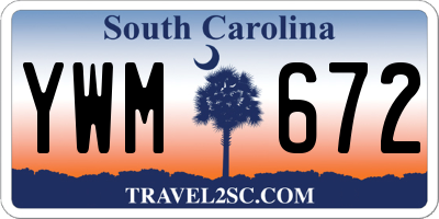 SC license plate YWM672