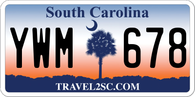 SC license plate YWM678