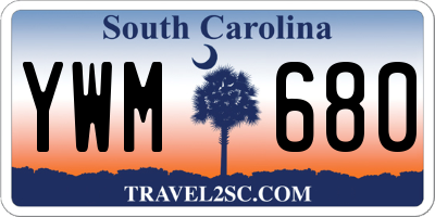 SC license plate YWM680