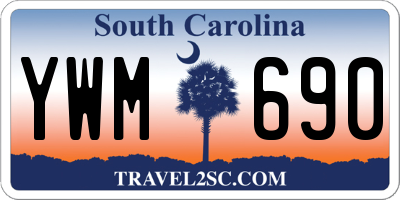 SC license plate YWM690