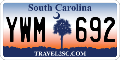 SC license plate YWM692