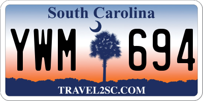 SC license plate YWM694