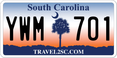 SC license plate YWM701