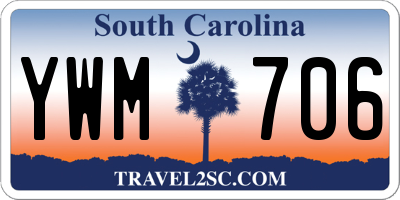 SC license plate YWM706