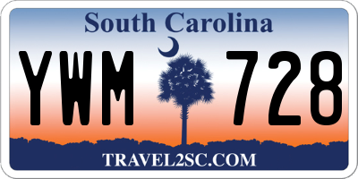 SC license plate YWM728