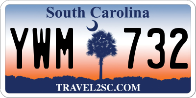 SC license plate YWM732