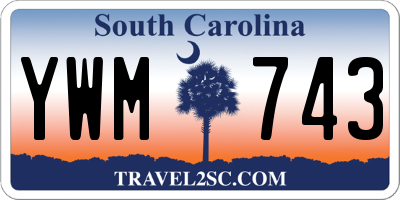 SC license plate YWM743