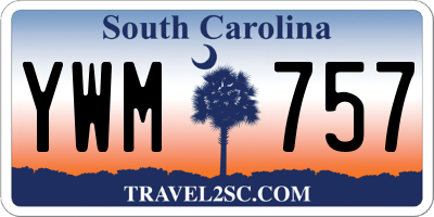 SC license plate YWM757