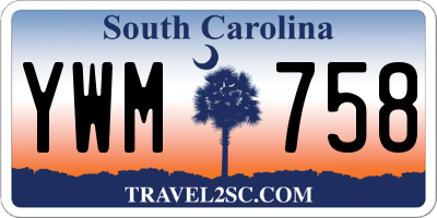 SC license plate YWM758