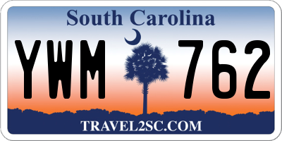 SC license plate YWM762