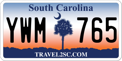 SC license plate YWM765