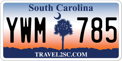 SC license plate YWM785
