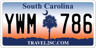 SC license plate YWM786