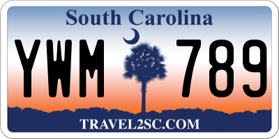 SC license plate YWM789