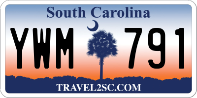 SC license plate YWM791