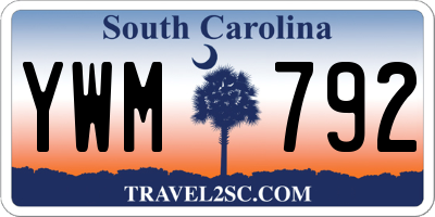 SC license plate YWM792