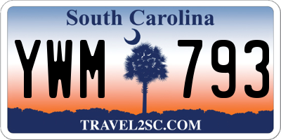 SC license plate YWM793