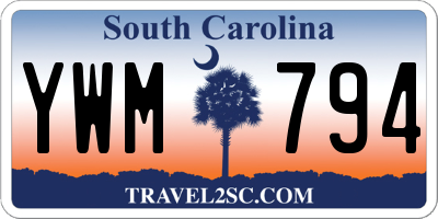SC license plate YWM794