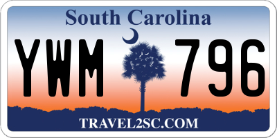 SC license plate YWM796