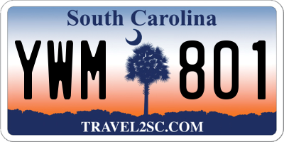SC license plate YWM801