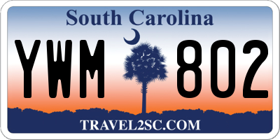 SC license plate YWM802