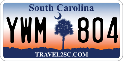 SC license plate YWM804
