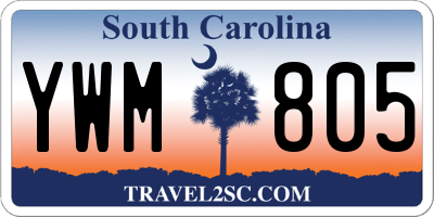 SC license plate YWM805