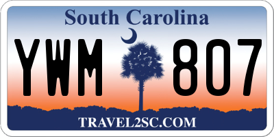 SC license plate YWM807
