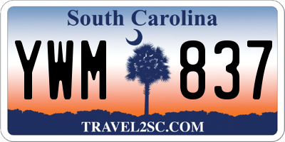 SC license plate YWM837