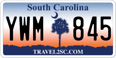 SC license plate YWM845