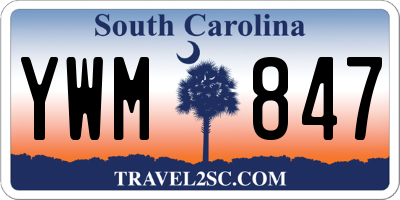 SC license plate YWM847