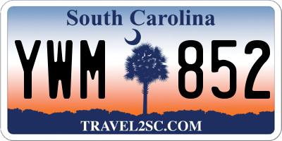 SC license plate YWM852