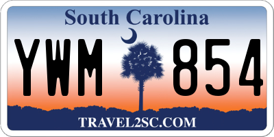 SC license plate YWM854