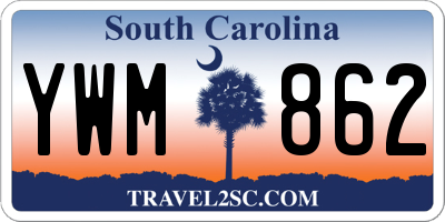 SC license plate YWM862