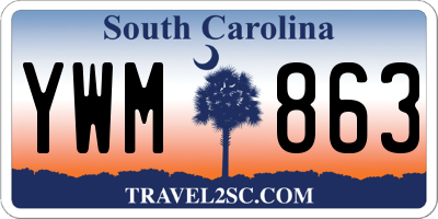 SC license plate YWM863